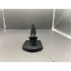 Vintage 925 Sterling Silver By UTC 4 Stones Blue Sapphire Women's Ring Size 6